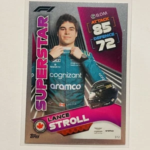 Lance Stroll SUPERSTAR 312 HOLO FOIL Topps F1 Turbo Attax 2022 Fórmula 1 casi nuevo - Imagen 1 de 2