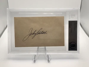 JOHNNY ANTONELLI AUTOGRAPH INDEX CARD BECKETT BAS SLABBED BRAVES GIANTS INDIANS - Picture 1 of 2