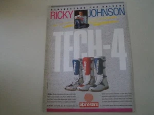advertising Pubblicità 1989 ALPINESTARS e RICKY JOHNSON - Foto 1 di 1
