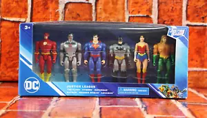 DC 6er Pack Justice League 4" Figuren Batman Superman Flash Cyborg Super Woman - Bild 1 von 6