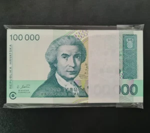100Pcs Croatia 100000 Dinars BANKNOTE CURRENCY UNC 1993 - Picture 1 of 2