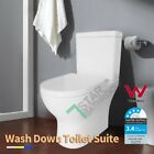 Wall Faced White Skew Trap Tornado Dual Flush Toilet Suite Heavy Duty Soft Seat