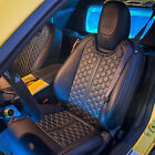 For 10-15 Chevy Camaro Lt Ls Ss Leather Black W/ Yellow Honeycomb Seat Cover Set