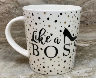 Large Coffee Mug Like A Boss Star Studded With Shoe. Pfaltzgraff 18 oz. New. - Image 1 of 4