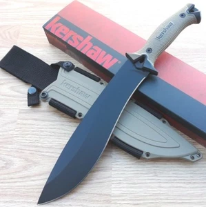Kershaw Camp Machete Knife 10" 65Mn Steel Full Tang Blade FRN/Rubber Handle - Picture 1 of 12