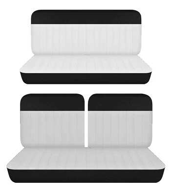 Se adapta a Ford Custom Deluxe 1951 sedán de 2 puertas cubiertas de asiento delanteras 50-50 superiores y traseras Foto 1 de 2