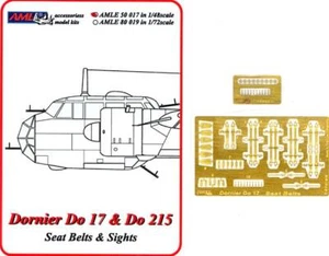AML Models 1/48 DORNIER Do-17 & Do-215 SEAT BELT & SIGHTS Photo Etch Set - Bild 1 von 3