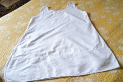 ancienne chemise de nuit blanche en coton  H 90 cm - Photo 1/4