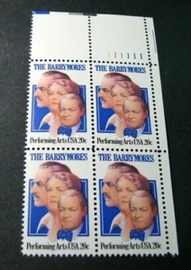 US Plattenblöcke Briefmarken Scott # 2012 The Barrymores 1982 postfrisch H149 - Bild 1 von 1