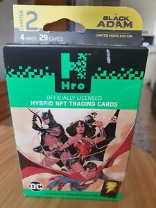 H HRO CHAPTER 2 BOXED UNOPENED 4 PACKS WITH 29 CARDS BLACK ADAM OFFICIAL 