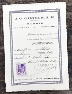 Cronógrafo Longines Vintage 12,68Z 1947 Certificado de Garantía Acero Original/ - Imagen 1 de 7