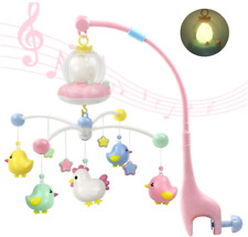 MARUMINE Baby Musical Crib Mobile with Night Light and Music, Hanging Rattles