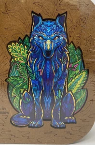 LEOGOR Wild Wolf Shaped Extra Large Wooden Jigsaw Puzzle 419 Unique Pieces NEW - Picture 1 of 6