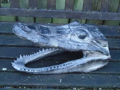 Krokodilkopf silberne Figur - schönes Display für Zuhause/Restaurant/Alligator  - Bild 1 von 4