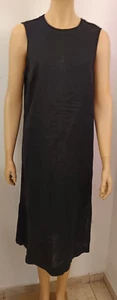 * ESPRIT Sommer Leinen Kleid Gr. D 38 UK 12 I 42 US 8 F 40 Neu Schwarz - Picture 1 of 10