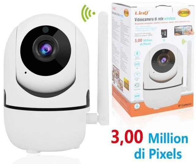 x Videocamera Telecamera Di Rete Wireless Wifi Ip Camera 1080p Ipc300w Linq - Immagine 1 di 1