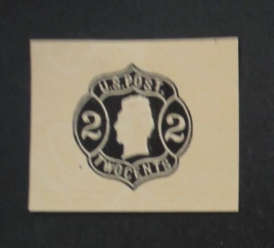 US Stamped Envelope W51 2c 1863-64 Cut Square Black on Buff - Image 1 of 2