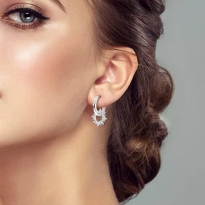 Dangle Drop Earrings 925 Sterling Silver Earrings for Women Cubic Zirconia Da... - Picture 1 of 1