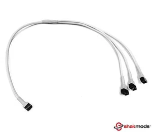 4pin Fan Pwm White Sleeved Y 3 ways Splitter Extension Cable 60cm - Picture 1 of 4