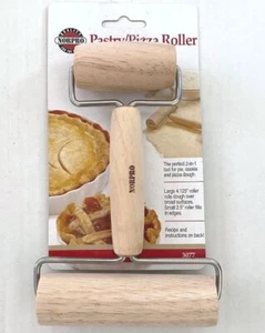 NORPRO Wooden PASTRY PIZZA ROLLER 2-in-1 Baking Kitchen Pastry Tool NEW