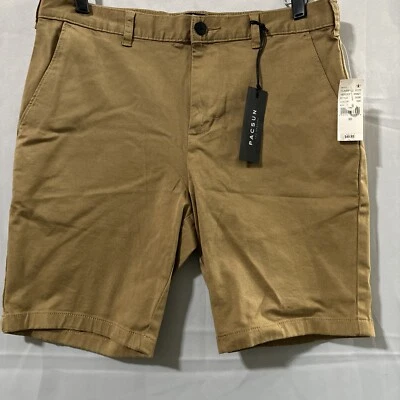 PacSun Shorts Mens slim Size 30 Mid Rise Bermuda Twill Brown  NWT new - Image 1 of 4