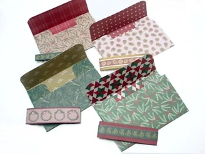 4 CARTERAS PARA TARJETAS DE REGALO DE NAVIDAD PORTA DINERO VACACIONES ELEGANTES DISEÑOS DE BOSQUES - Imagen 1 de 2