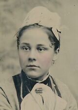 Antique Tintype Photo - Beautiful Young Victorian Lady Teen Girl w/ Rosy Cheeks
