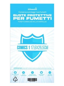 100 Buste Protettive Comics 1 (17,6 X 26,5) - Studio Supernova