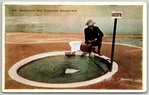 Postcard Wyoming Yellowstone National Park WY Handkerchief Pool 1929 - Picture 1 of 2