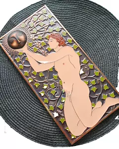 Spectacular Unique Adonis Copper Enamel Cloisonesque by Handel - Picture 1 of 13
