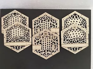 Six Mixed System Concertina Coasters in a Stand - Picture 1 of 5