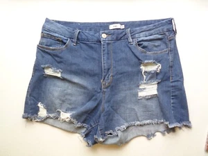 Rue 21 High Rise Jeansshorts Shortie Stretch Distressed Damengröße 20 - Bild 1 von 3