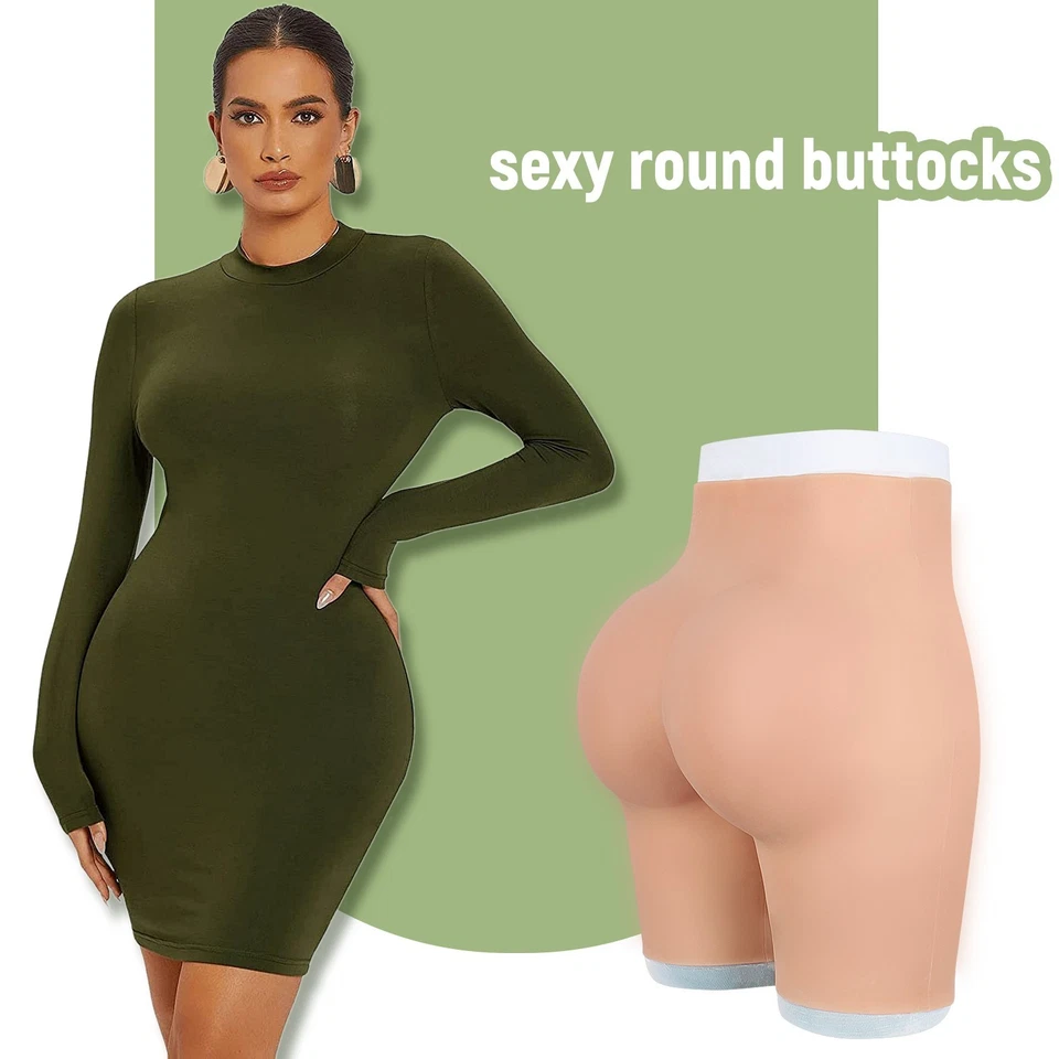 Calça de silicone modelagem quadril grossa calcinha vagina falsa roupa íntima para crossdresser - Imagem 1 de 4