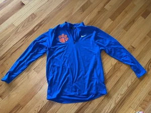 Nike Clemson Tigers Polo Laufen Langarm DRI-FIT Herren Large blau gebraucht, in einwandfreiem Zustand - Bild 1 von 5