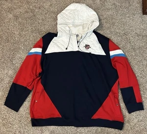 Parish Nation Mens Hoodie 5XL Red White Blue Quilted Streetwear Hip Hop - Picture 1 of 11