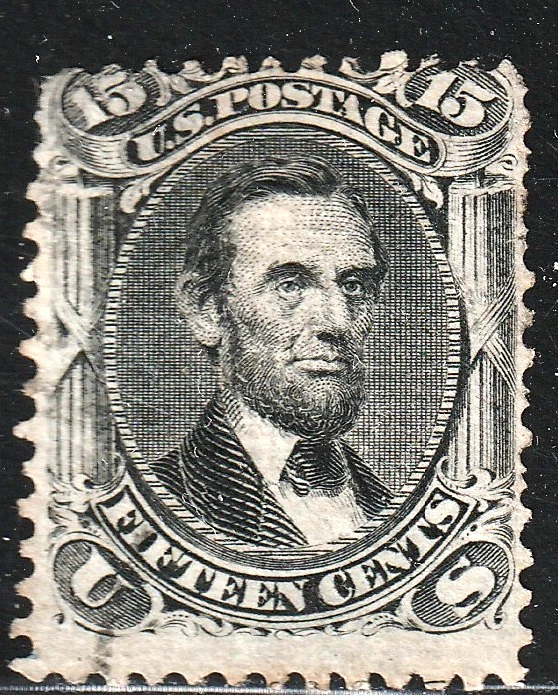 #91 EE. UU. 15 CENTAVOS NEGRO LINCOLN-CON PARRILLA-USADO-FINO-V/F Foto 1 de 1