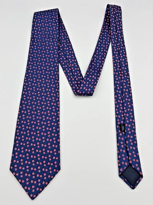 Charvet Place Vendome Silk Tie Pink Polka Dots France Luxury Designer - Image 1 of 4