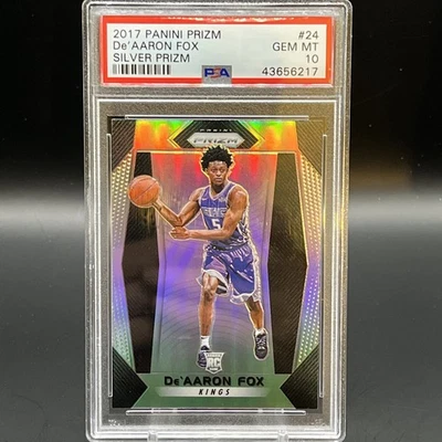 2017 Panini Prizm Silver #24 DE'AARON FOX RC PSA 10 GEM MINT - Image 1 of 3