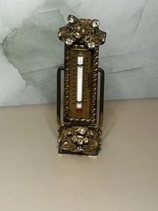 Original by Robert Tilt Thermometer Floral Gilt with Faux Pearls 3” Not Working - Picture 1 of 7