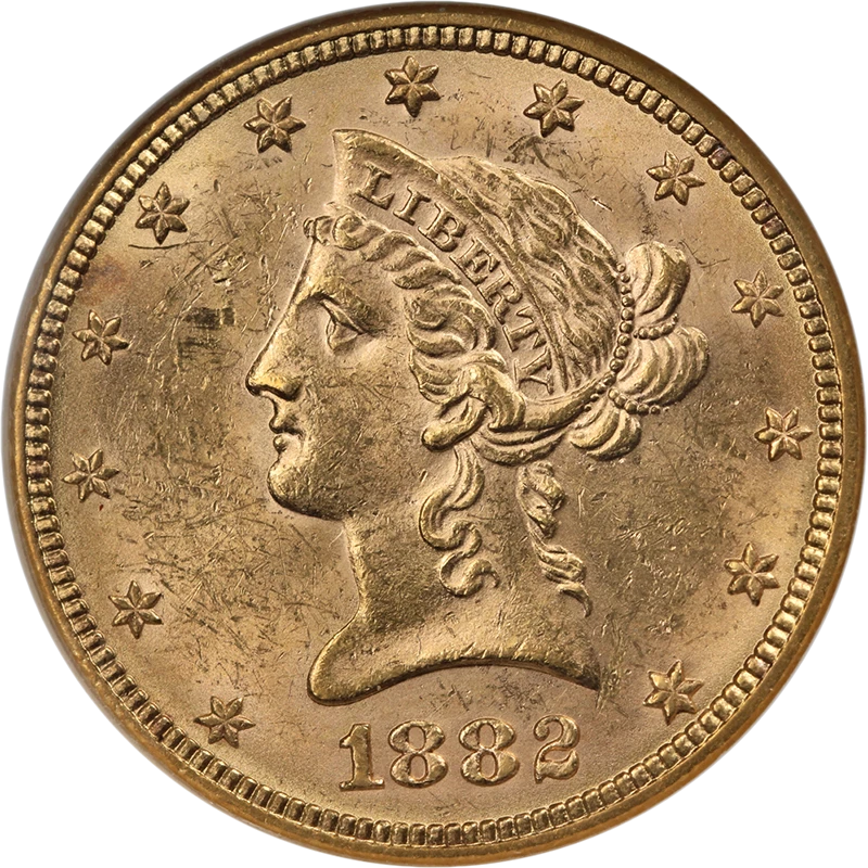 1882-P Liberty Gold $10 ANACS MS61 Old Soap Box Holder Nice Strike - Image 1 of 4