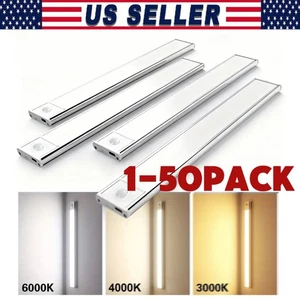 LED Motion Sensor Under Cabinet Closet Light USB Rechargeable Kitchen Lamp Strip - Picture 1 of 12