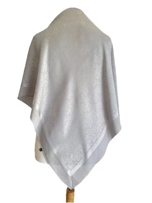 Louis Francoise Bufanda de Seda Gris Paisley Jacquard Tonal Monocromo Italia #A33 Foto 1 de 4