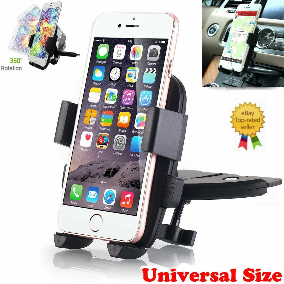 360° Car Holder CD Slot Mount Bracket For Mobile Cell Phone iPhone Samsung GPS - Image 1 of 4
