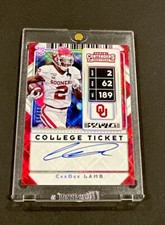 2020 CONTENDERS DRAFT PICKS CEEDEE LAMB COLLEGE TICKET ON-CARD AUTO RC #’d 11/15