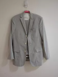 RUGBY Ralph Lauren Men's Jacket and Pants Sz S White Blue Pinstripe Cotton set - Picture 1 of 11