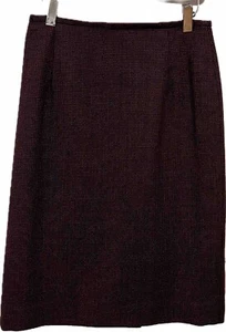 Whimsy Preppy Goth Jones New York Witchy Pencil Skirt Wm 10 Wool Red & Black Y2k - Picture 1 of 16