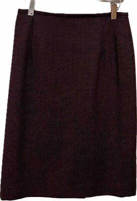 Whimsy Preppy Goth Jones New York Witchy Pencil Skirt Wm 10 Wool Red & Black Y2k - Image 1 of 4