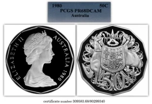 Australia 50 Cents 1980 PCGS PR68 DCAM Coin - Picture 1 of 1