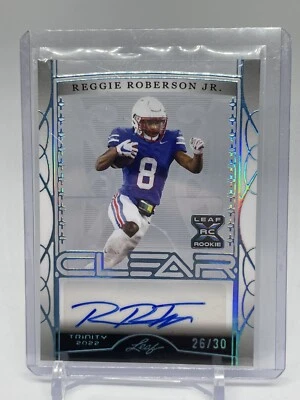 2022 LEAF TRINITY FOOTBALL REGGIE ROBERSON JR CLEAR ROOKIE AUTO 26/30 (898) - Image 1 of 3