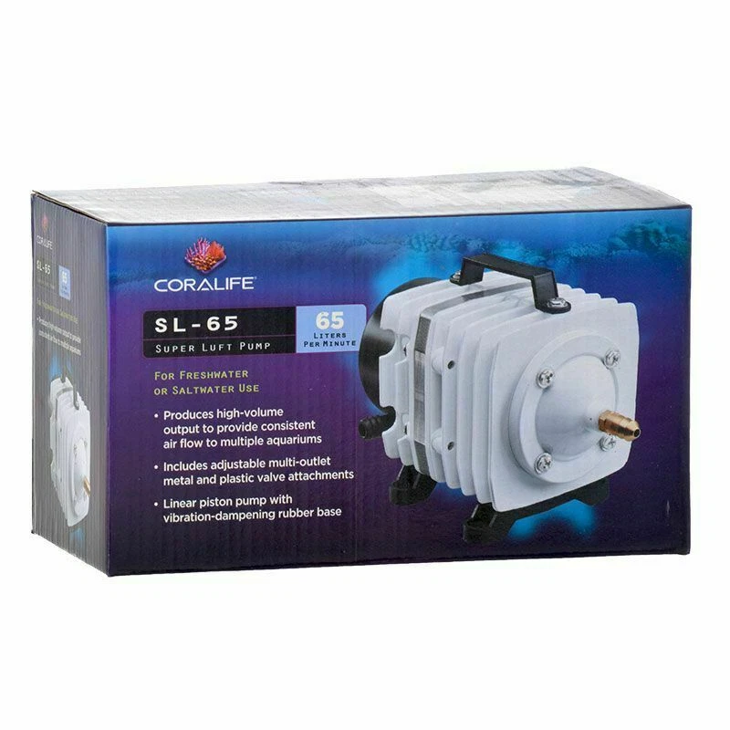 Bomba de aire Coralife Super Luft alta presión para pecera acuario SL-65 Foto 1 de 2